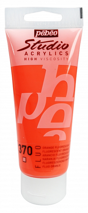 Studio Acrylic 100 ml, 370 Fluorescent orange