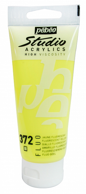 Studio Acrylic 100 ml, 372 Fluorescent yellow