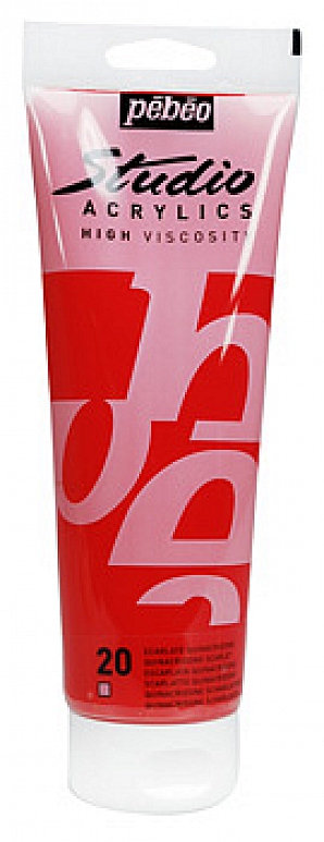 Studio Acrylic 100 ml, 20 Quinacridone scarlet
