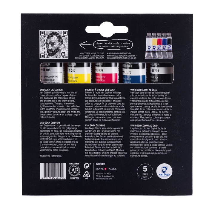 Olejové farby Van Gogh - primary mixing set 5 x 20 ml