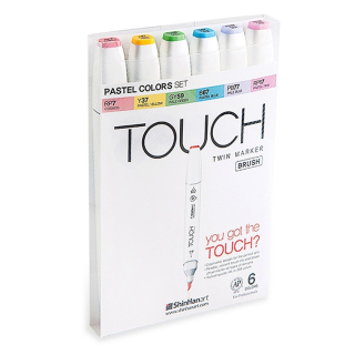 TOUCH TWIN BRUSH MARKER 6ks, pastelové odtiene