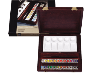 Akvarelové farby REMBRANDT - Traditional box 22 kalíškov