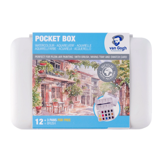 Akvarelové farby Van Gogh - Pocket box 12 kalíškov + 3 ZADARMO